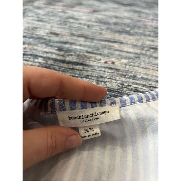 BeachLunchLounge mini embroidered striped dress size M - Picture 4 of 9